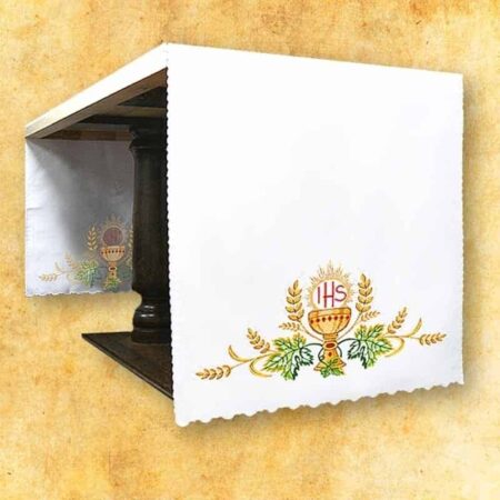 Tovaglia per altare ricamata con calice