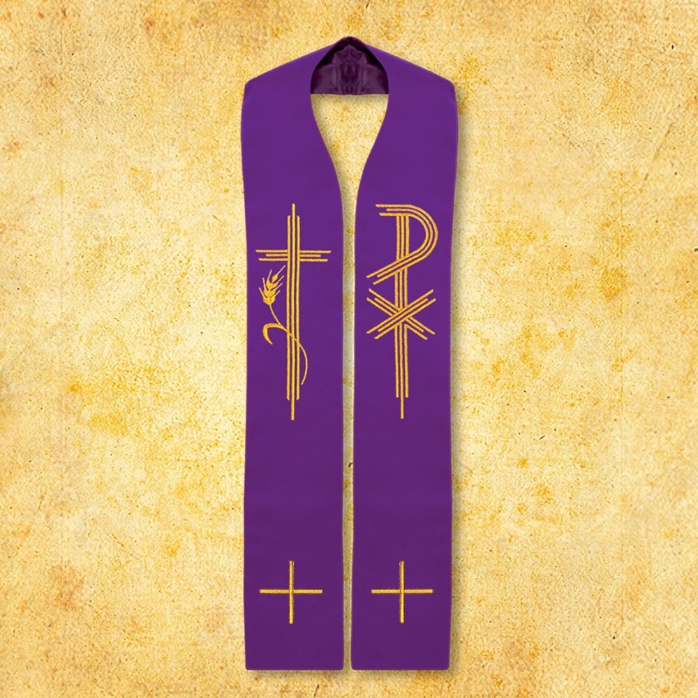 Stole sacerdotali "Px" con piccolo ricamo