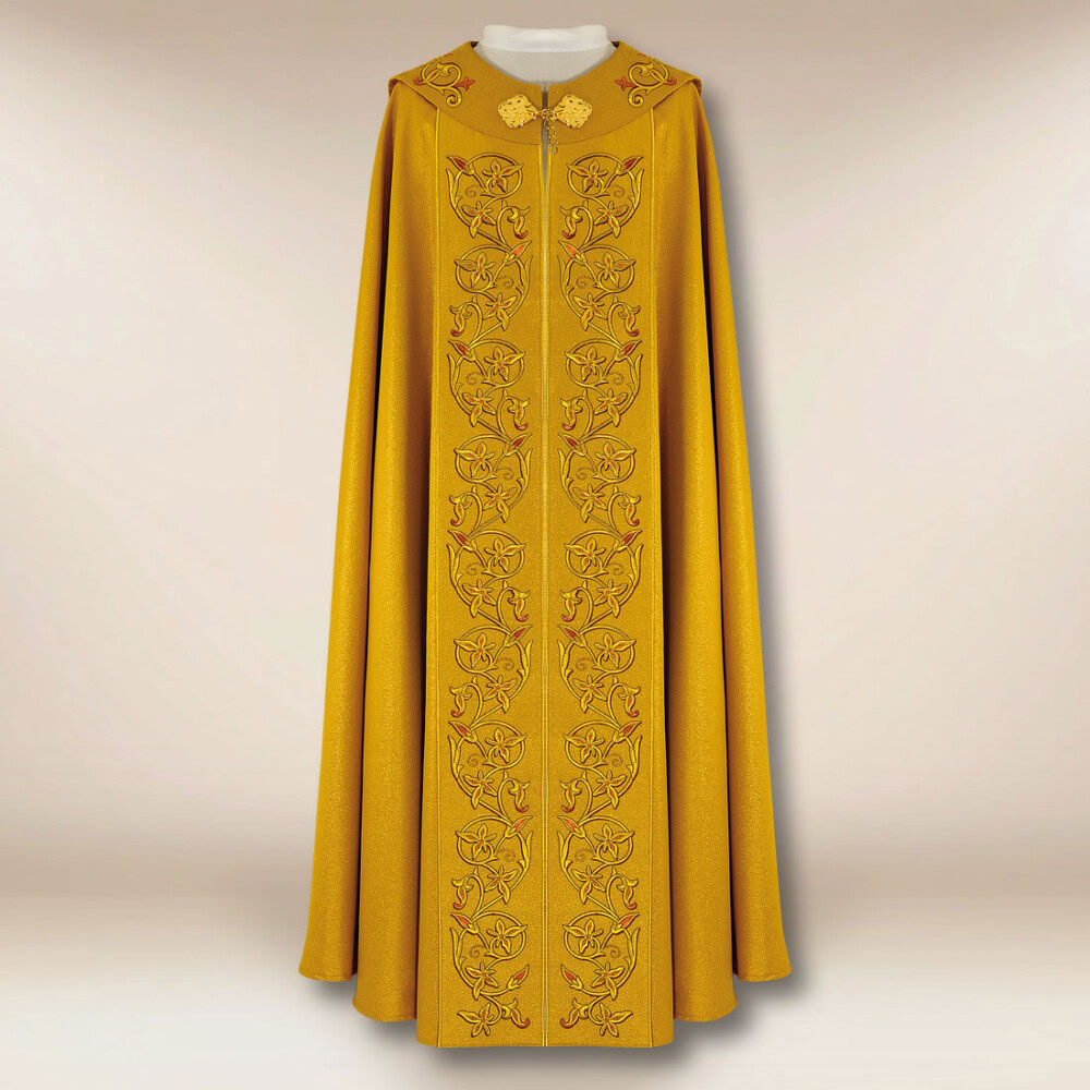 Piviale ricamato oro IHS