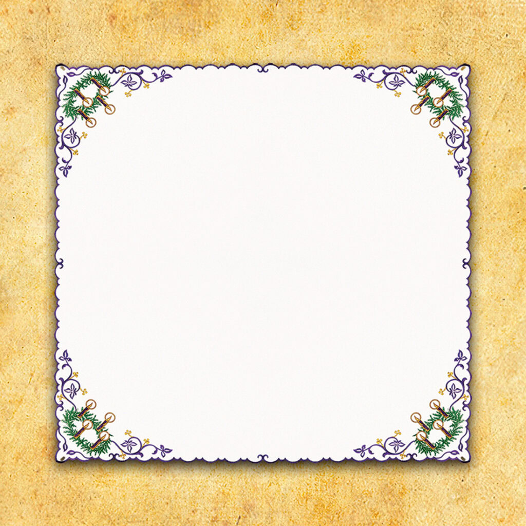Tovaglietta ricamata Avvento con Corona 95x95