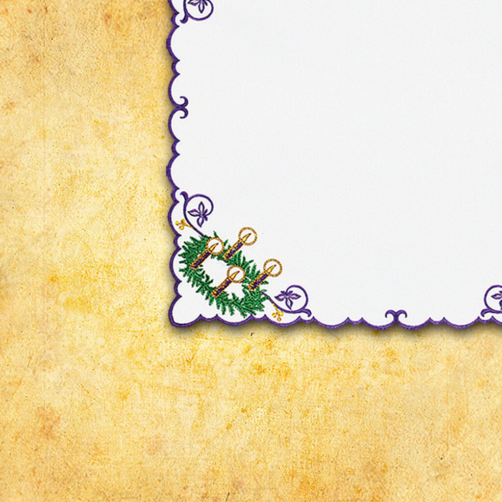 Tovagliolo ricamato dell'Avvento