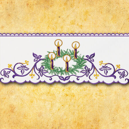 Koronka haftowana "Adwentowy z Wiankiem"