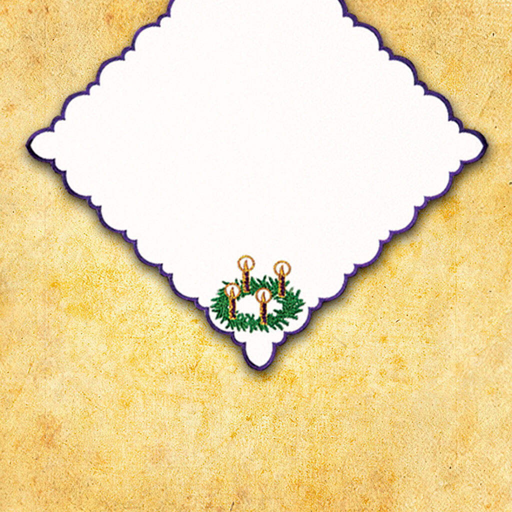 Tovagliolo ricamato dell'Avvento