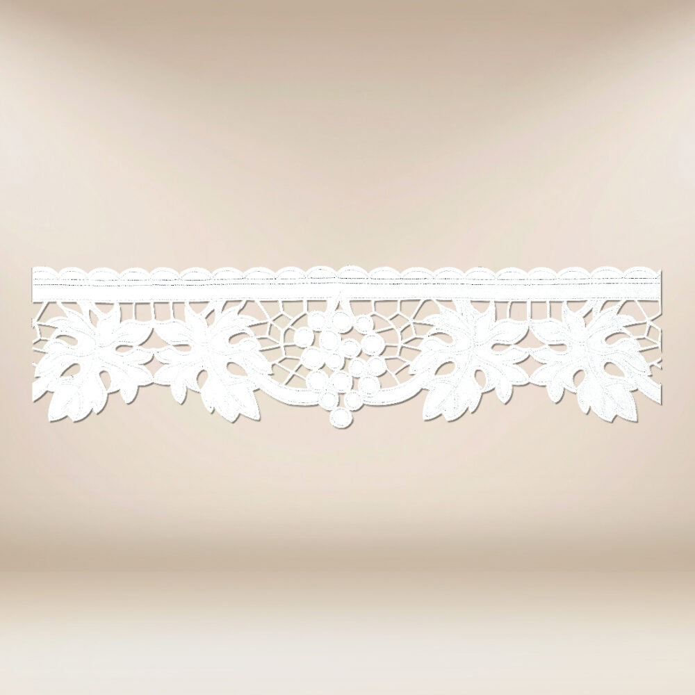 Pizzo ricamato bianco