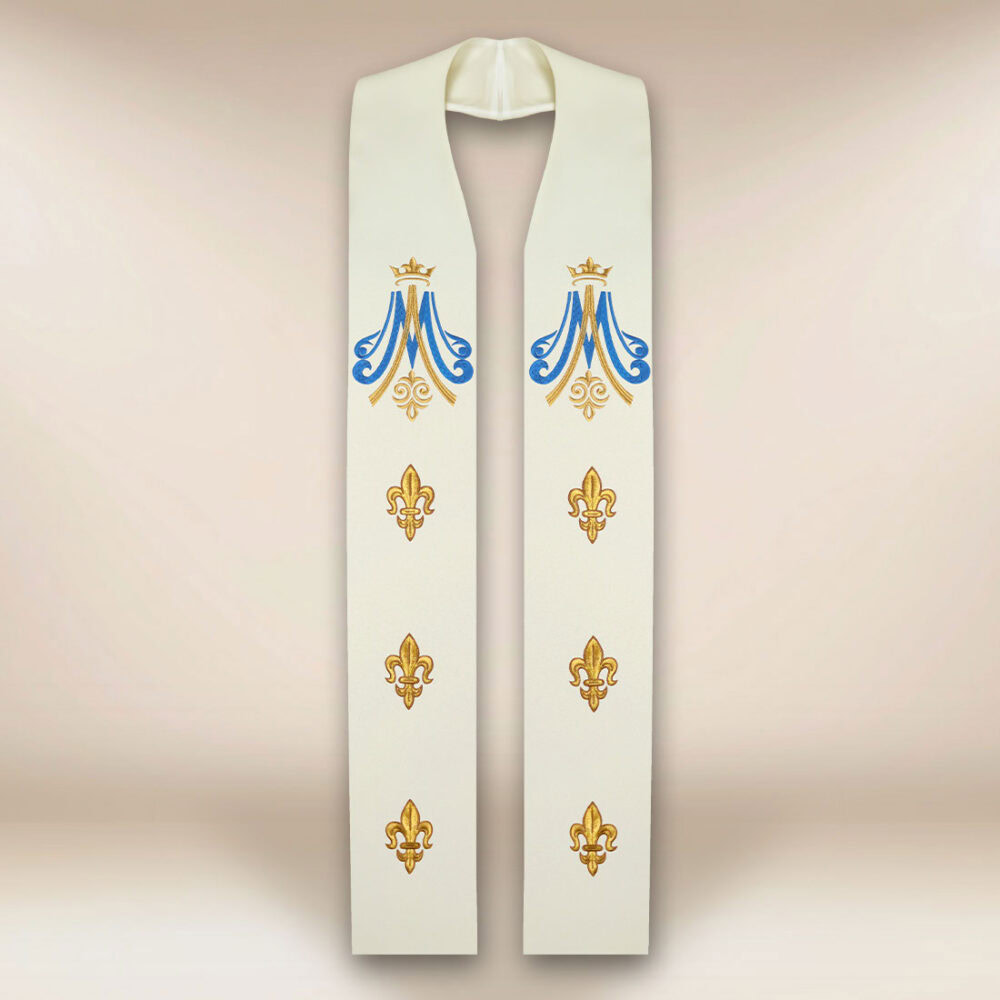 Stola ricamata ecru Mariana