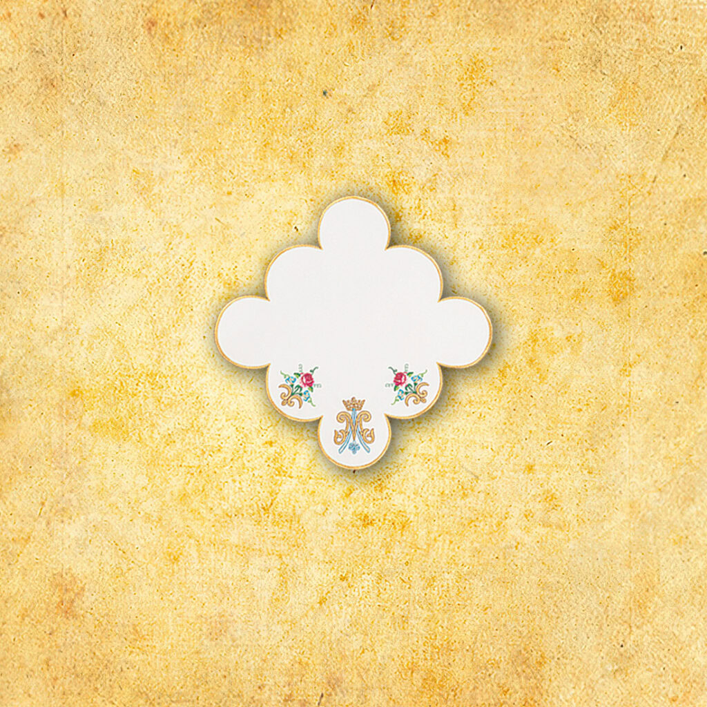 Tovaglietta d'altare mariana ricamata 32x32cm