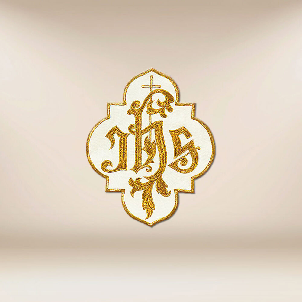 aplikacja haftowana IHS z krzyżem