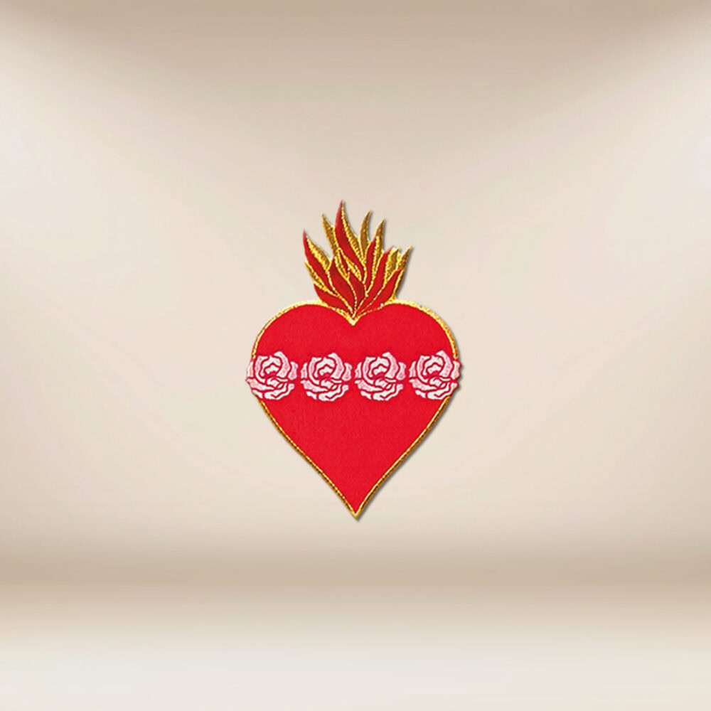 aplikacja haftowana Serce z różami