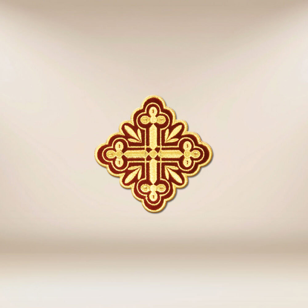 Aplikacja haftowana krzyż plusz