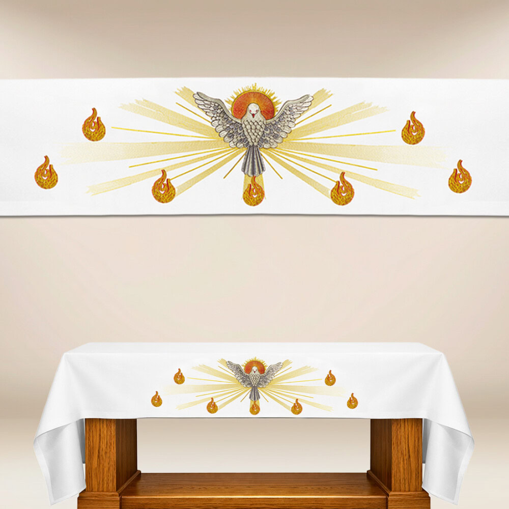 Tovaglia per altare ricamata Spirito Santo