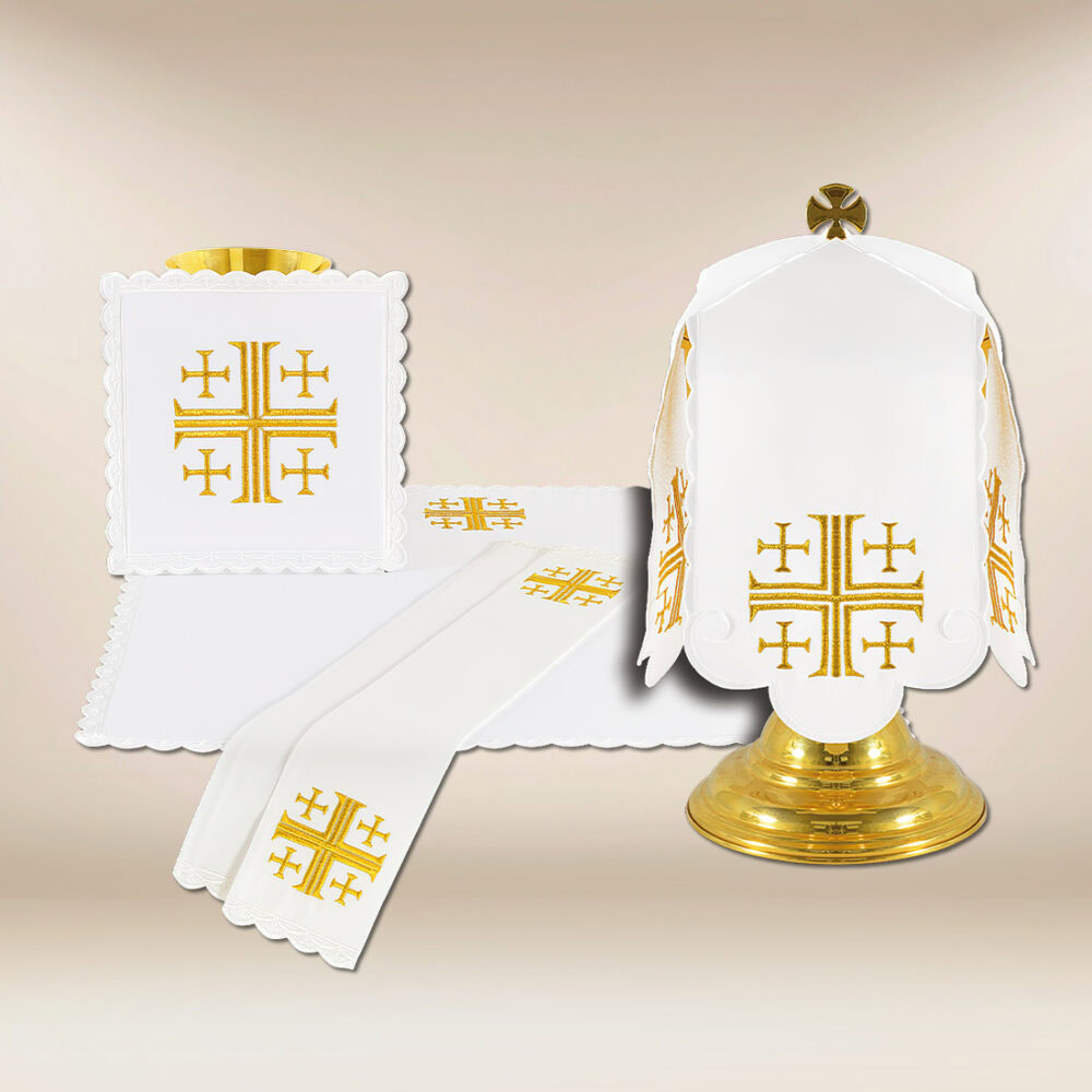 Set di biancheria per calice Croci Gerosolimitane