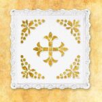 Biancheria per calice traforata Croce