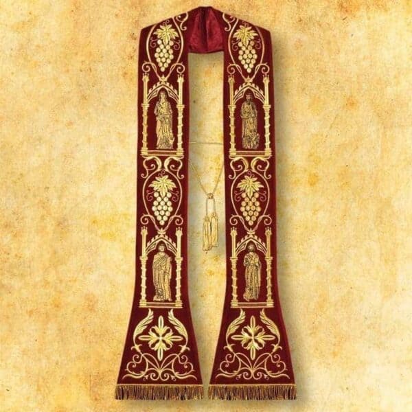 Bestickte Stola "4 Evangelisten" Plüsch