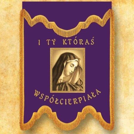 Chorągiew żałobna fioletowa Matka Bolesna