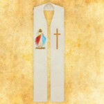 Stola liturgica ricamata con Gesù Misericordioso