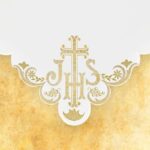 Tovagliolo ricamato liturgico con IHS