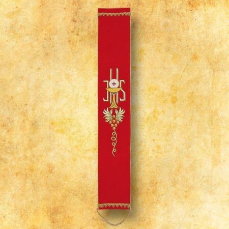 Uchwyt do dzwonka czerwony haftowany