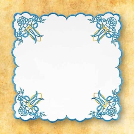 Serwetka Haftowana "Maryjny Niebieski" 45X45