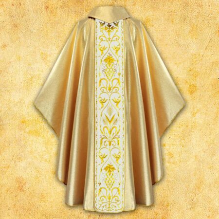 Ornat z haftowanym pasem pluszowym "Kielich"