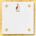 Completo di biancheria per calice e vestito per l'ostensorio con motivo della misericordia