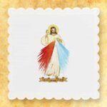 Completo di biancheria per calice e vestito per l'ostensorio con motivo della misericordia