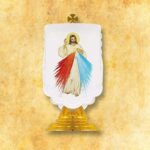 Completo di biancheria per calice e vestito per l'ostensorio con motivo della misericordia