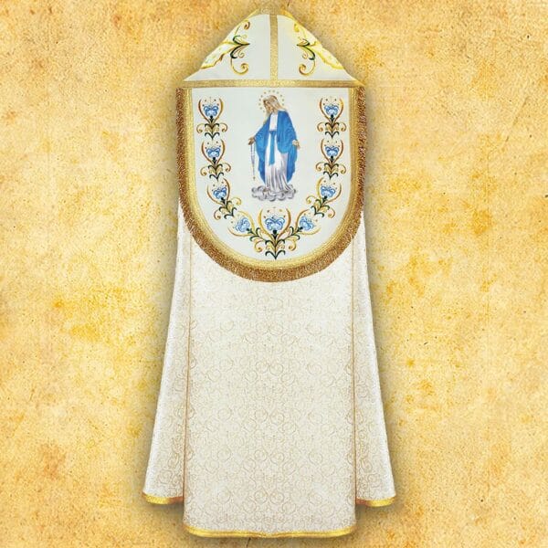 Kapa haftowana "Matka Boża Różańcowa"