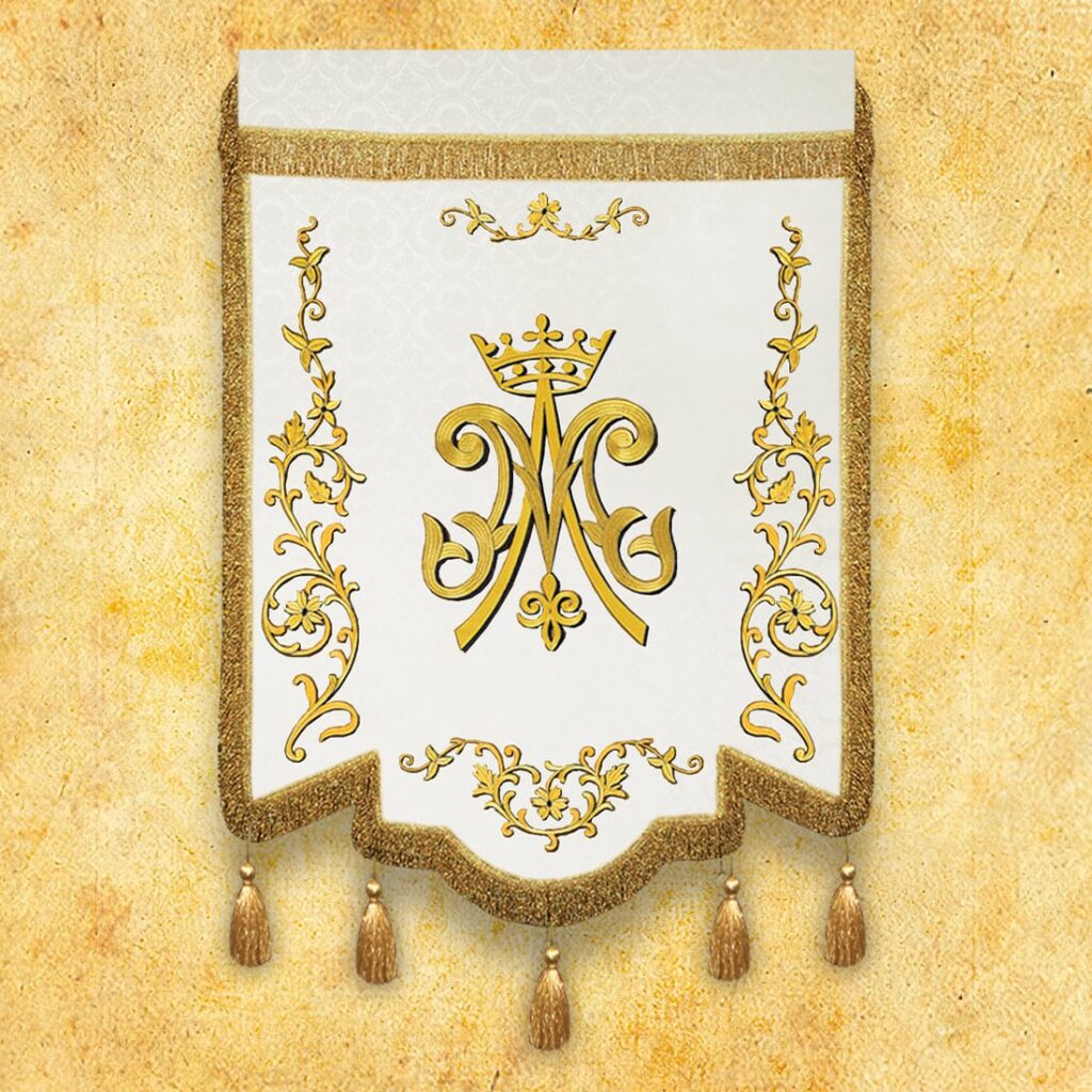 Chorągiew haftowana Maryja