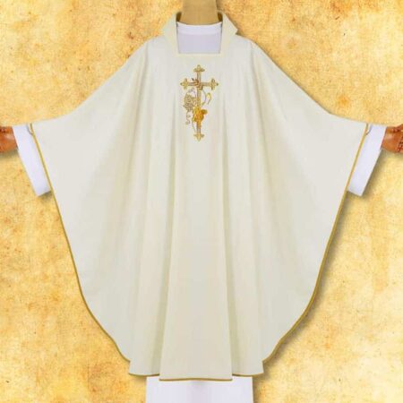 Casula ricamata Croce ecru