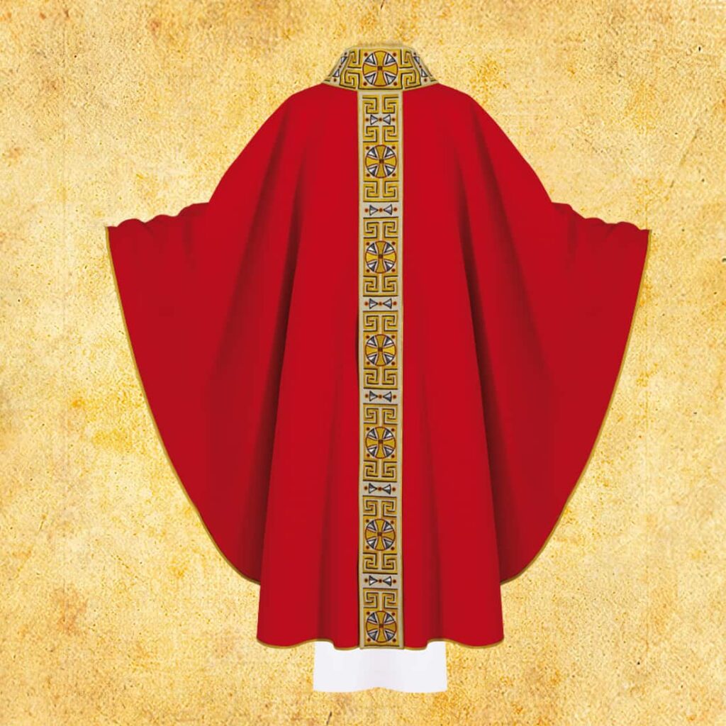 Casula ricamata rossa