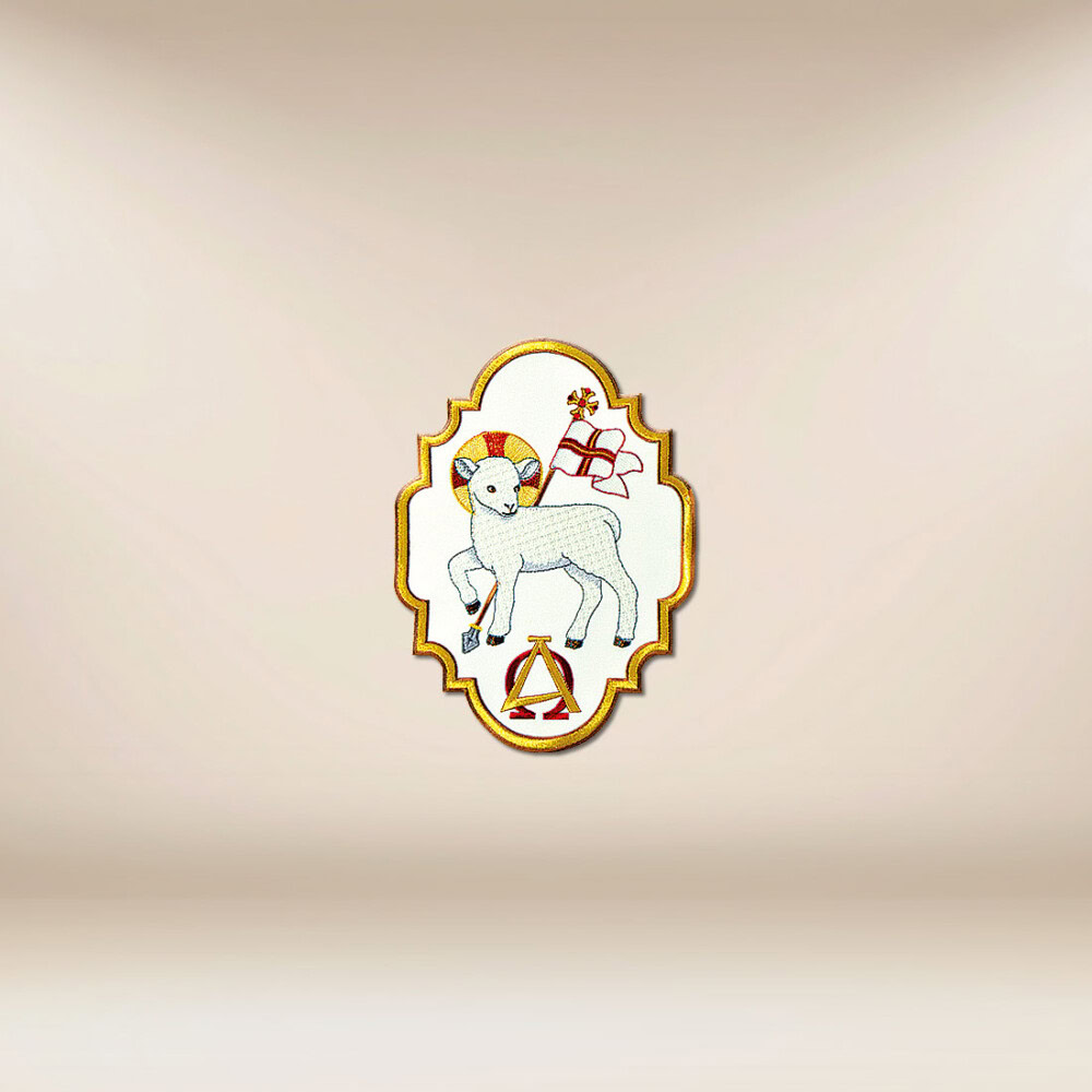 applicazione ricamata Agnello di Dio