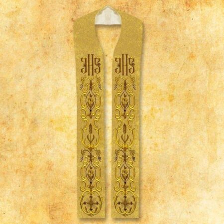 Stuła haftowana złota "IHS"