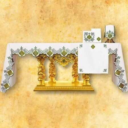 Obrus haftowany IHS Zielony