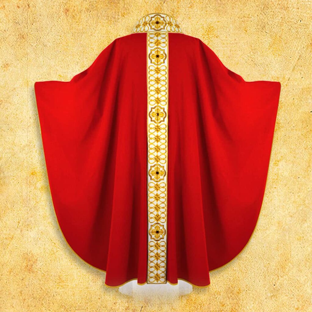 Casula ricamata rossa
