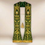 Stola ricamata romana Calice verde