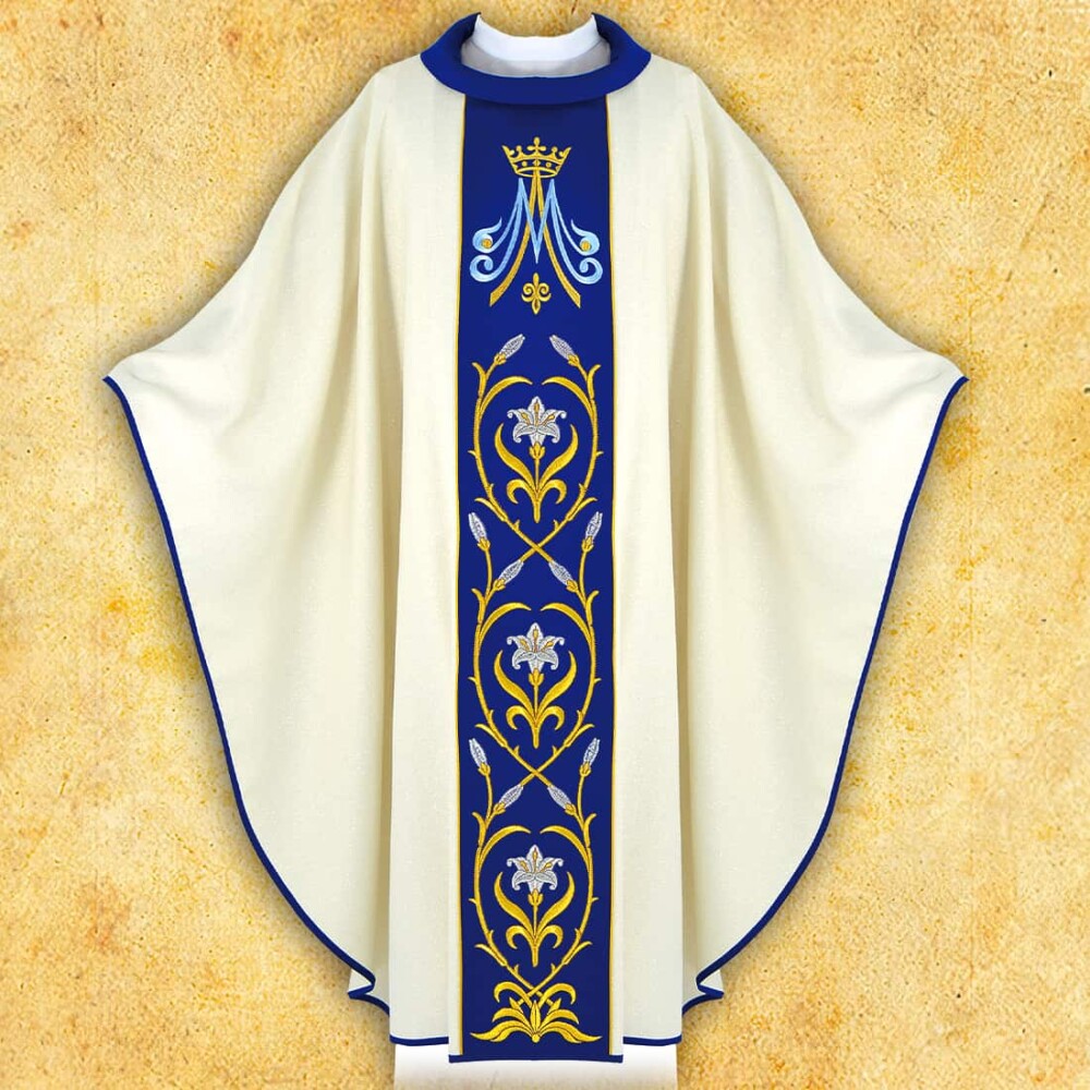 Casula sacerdotale ricamata mariana