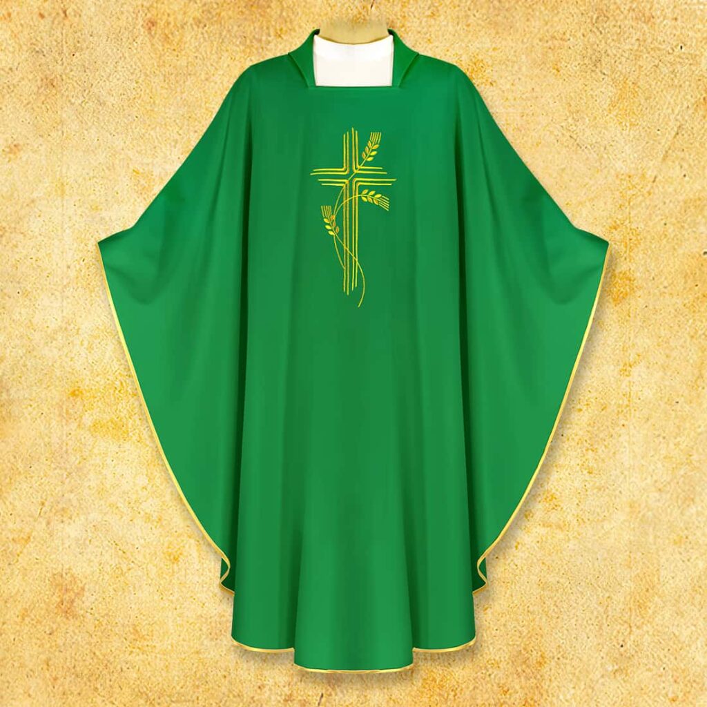 Casula ricamata Croce verde