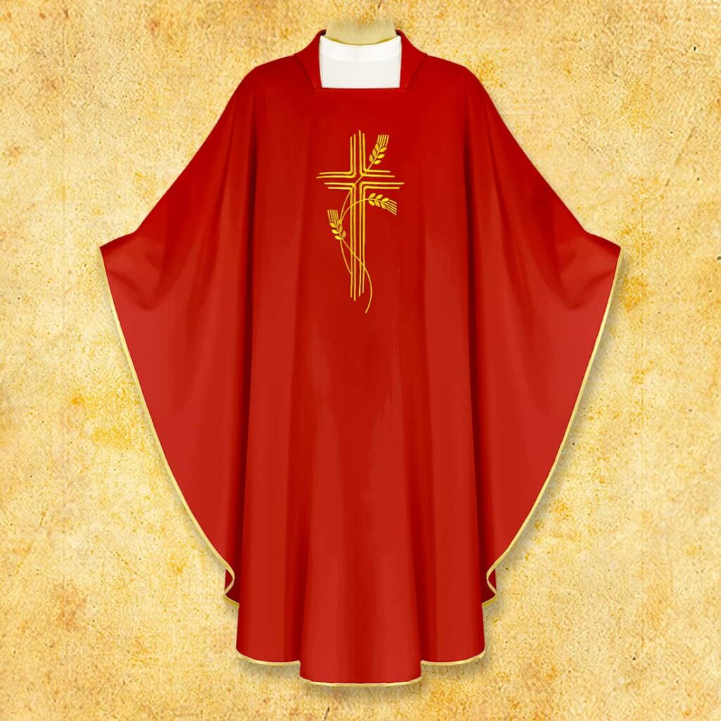 Casula ricamata Croce rossa