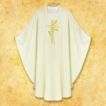 Casula ricamata Croce ecru