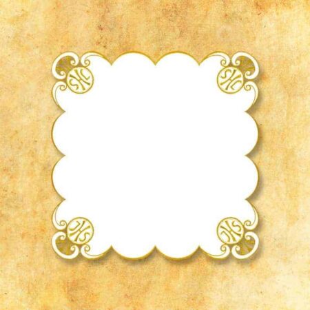 Tovaglietta ricamata liturgica con ricamo dorato IHS