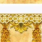 Tovaglia ricamata oro con IHS