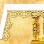 Tovaglia ricamata oro con IHS