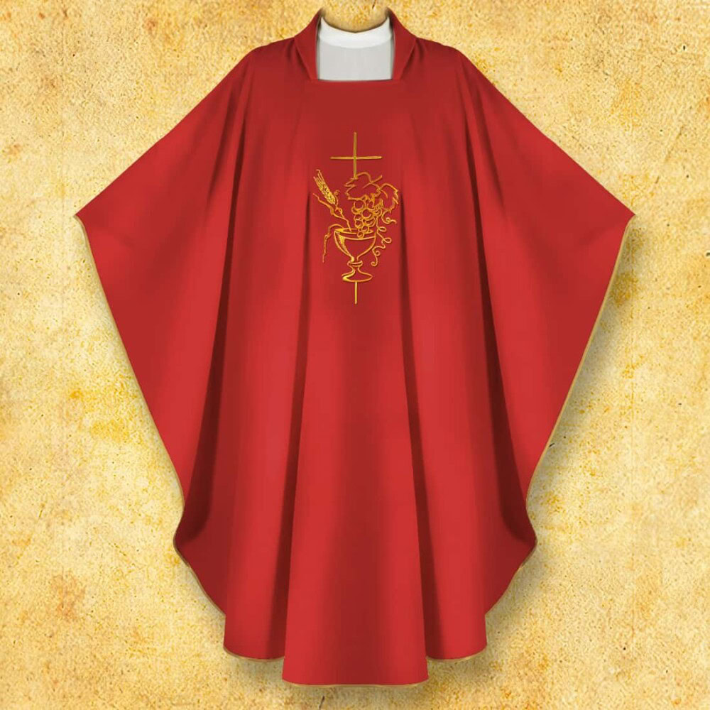 Casula ricamata Calice rosso