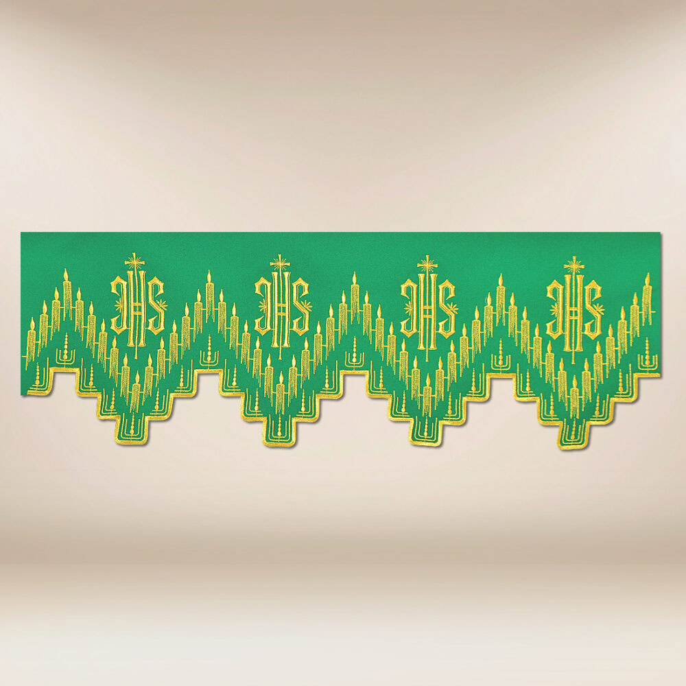 Pizzo ricamato verde 590cm