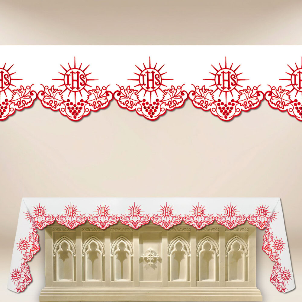 Tovaglia ricamata rossa