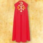 Piviale ricamata rossa Alfa Omega PX