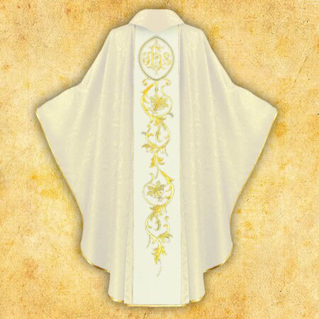 Casula ecru con passem ricamato