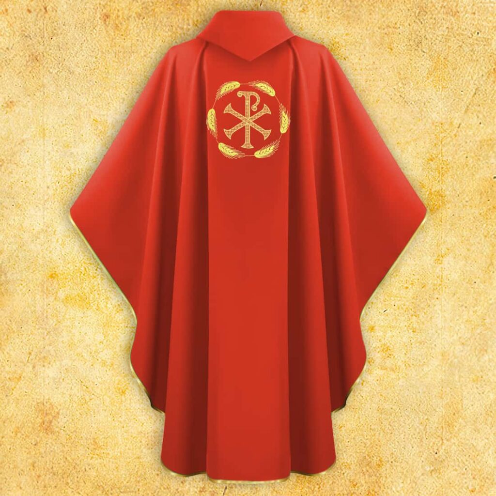 Casula ricamata PX rossa