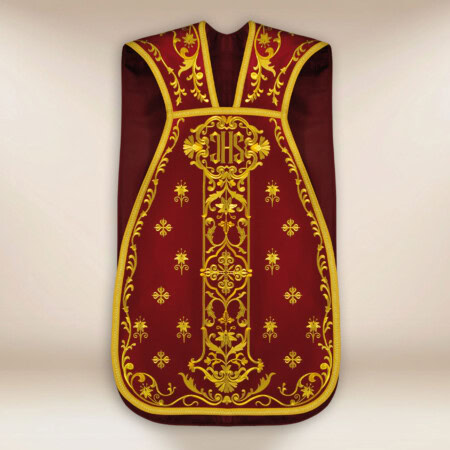 Pianeta ricamata con IHS bordeaux