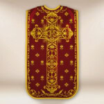 Pianeta ricamata con IHS bordeaux